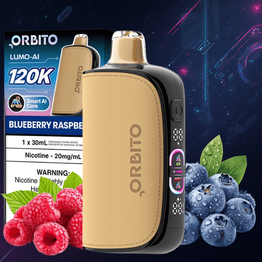 Orbito Lumo-AI 120K Disposable Vape-Blueberry Raspberry Airdrie Vape SuperStore and Bong Shop Alberta Canada