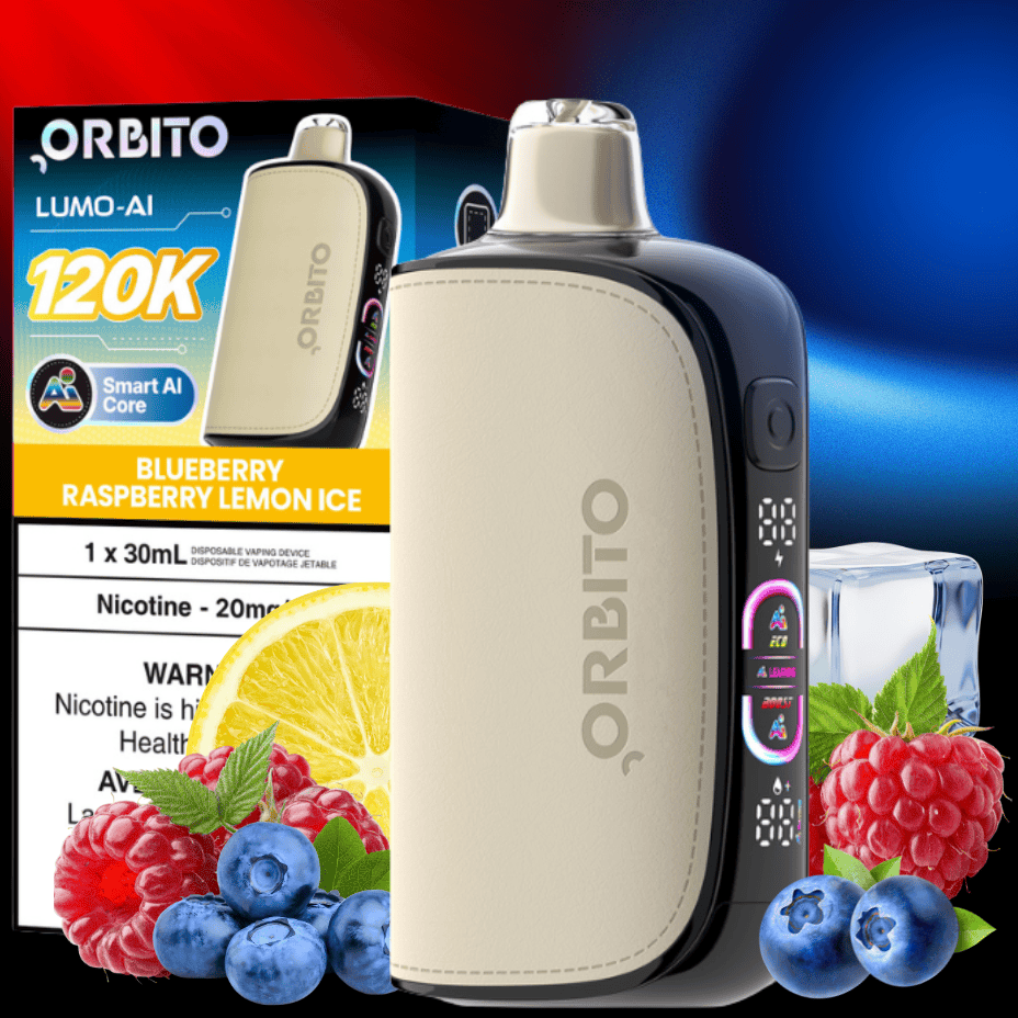 Orbito Lumo-AI 120K Disposable Vape-Blueberry Raspberry Lemon Ice 120000 Puffs / 20mg Airdrie Vape SuperStore and Bong Shop Alberta Canada