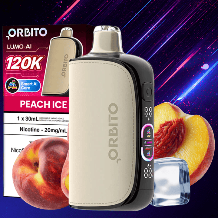 Orbito Lumo-AI 120K Disposable Vape-Peach Ice Airdrie Vape SuperStore and Bong Shop Alberta Canada