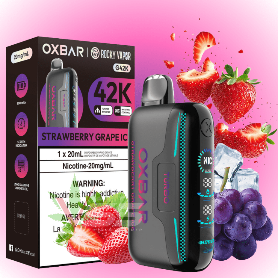 Oxbar G42k Disposable Vape-Strawberry Grape Ice 20mg / 42000 Airdrie Vape SuperStore and Bong Shop Alberta Canada
