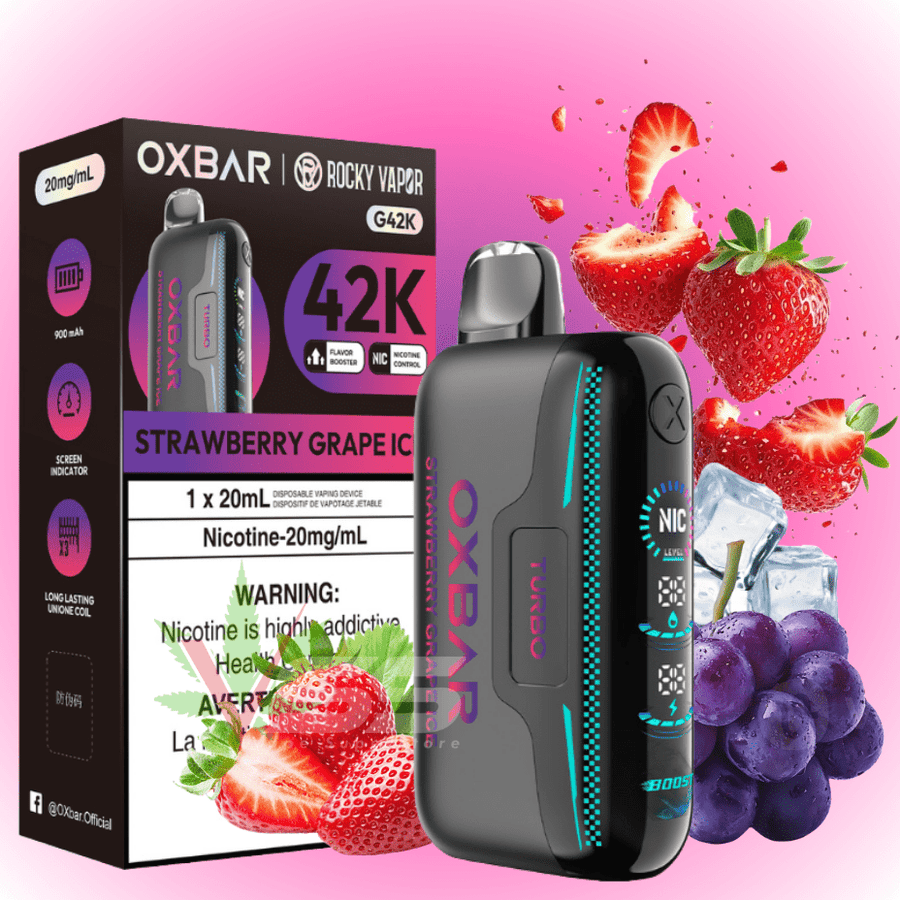 Oxbar G42k Disposable Vape-Strawberry Grape Ice 20mg / 42000 Airdrie Vape SuperStore and Bong Shop Alberta Canada