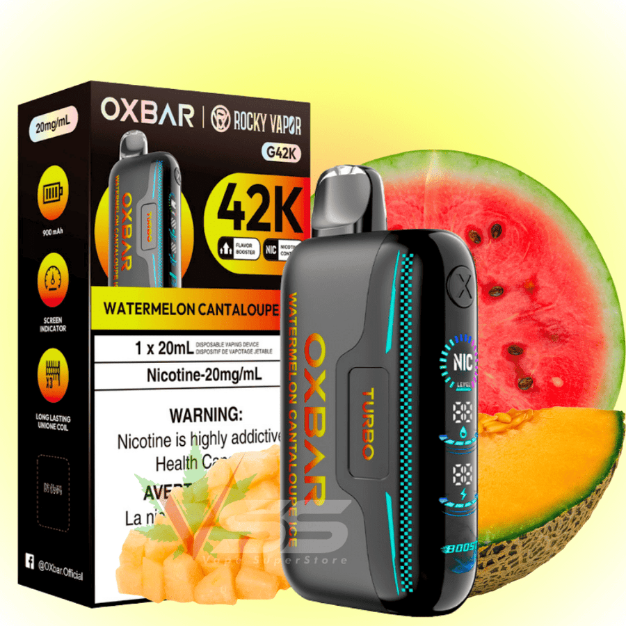 Oxbar G42k Disposable Vape-Watermelon Cantaloupe Ice 20mg / 42000 Airdrie Vape SuperStore and Bong Shop Alberta Canada