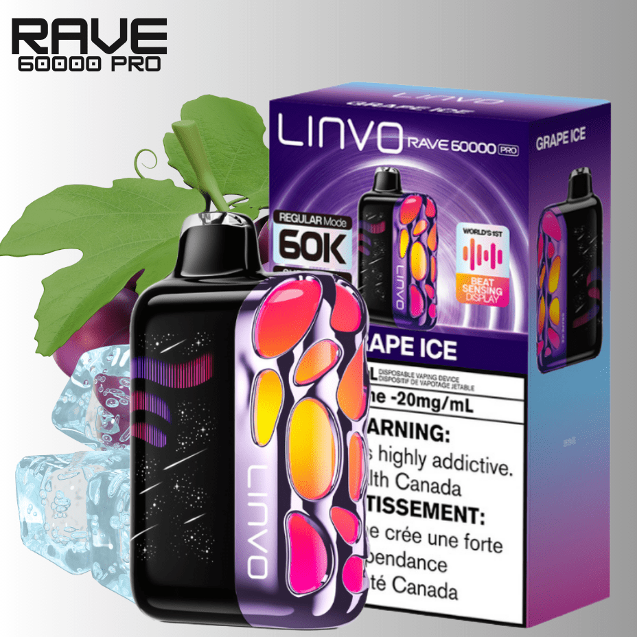 Oxbar Linvo Rave 60k Disposable Vape-Grape ice Airdrie Vape SuperStore and Bong Shop Alberta Canada