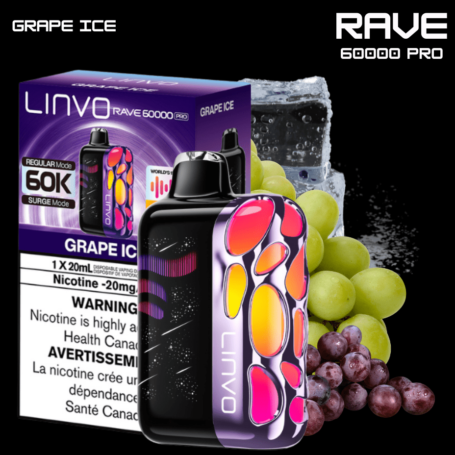 Oxbar Linvo Rave 60k Disposable Vape-Grape ice Airdrie Vape SuperStore and Bong Shop Alberta Canada