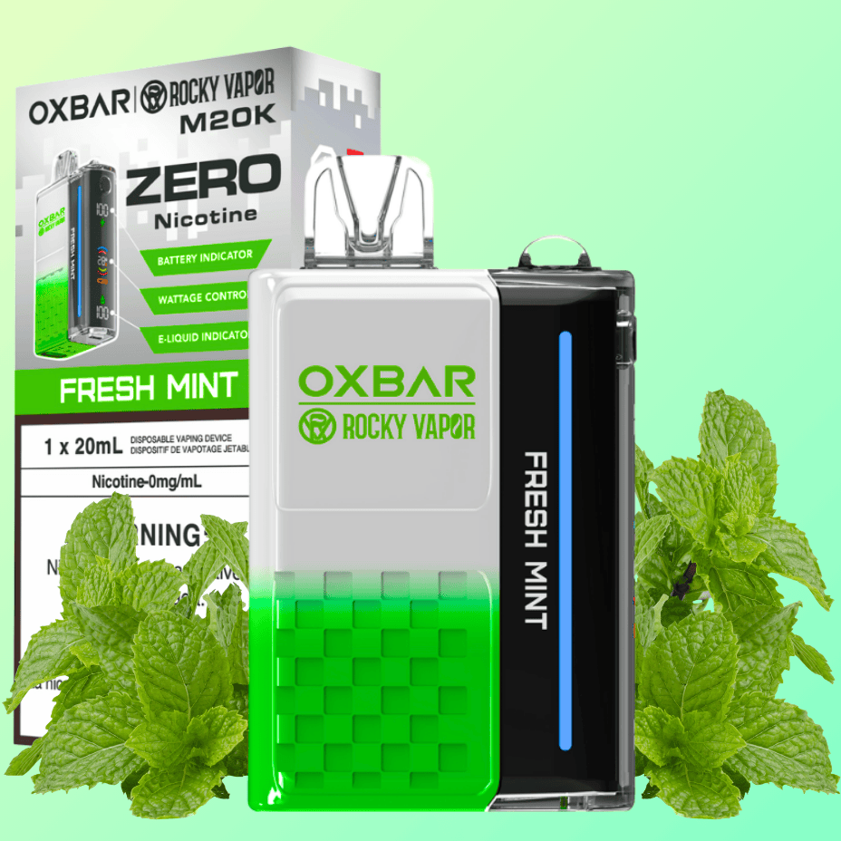 OXBAR M20K Disposable Vape - Fresh Mint 0mg NICOTINE FREE (0mg) Airdrie Vape SuperStore and Bong Shop Alberta Canada