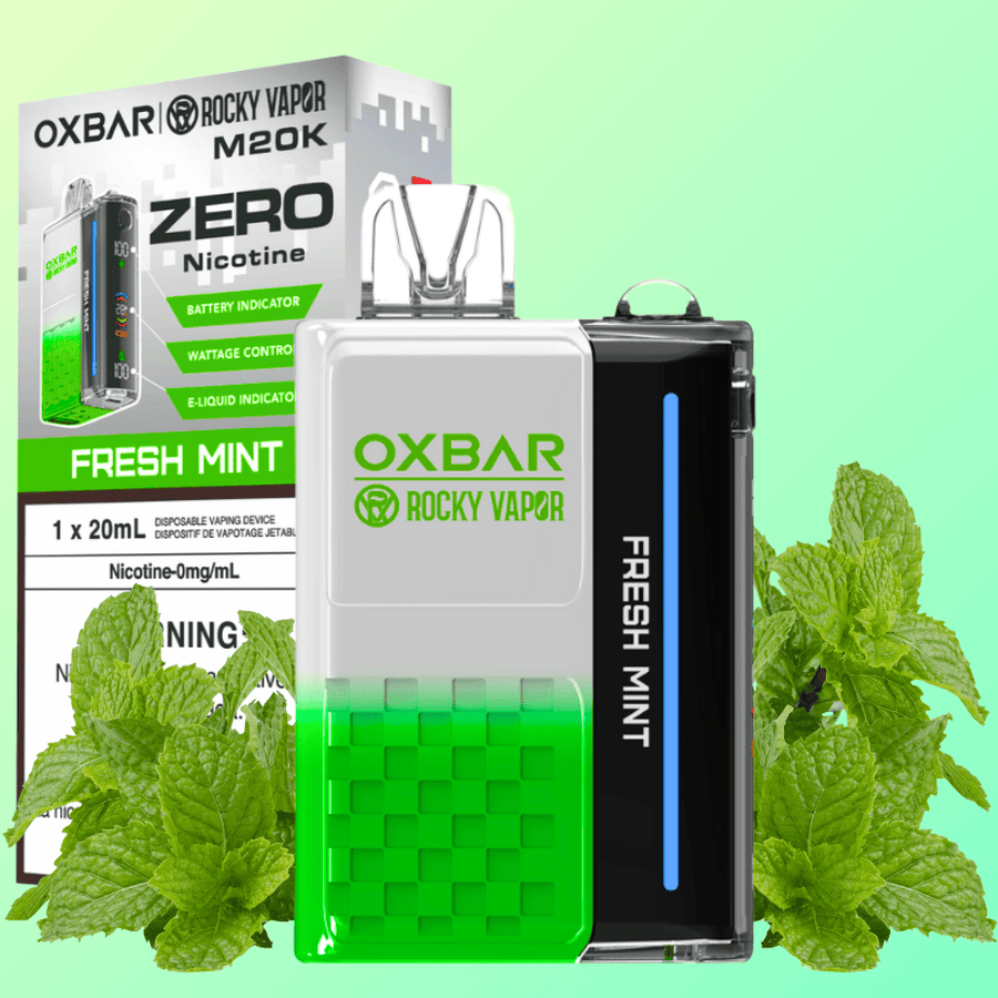 OXBAR M20K Disposable Vape - Fresh Mint 0mg NICOTINE FREE (0mg) Airdrie Vape SuperStore and Bong Shop Alberta Canada