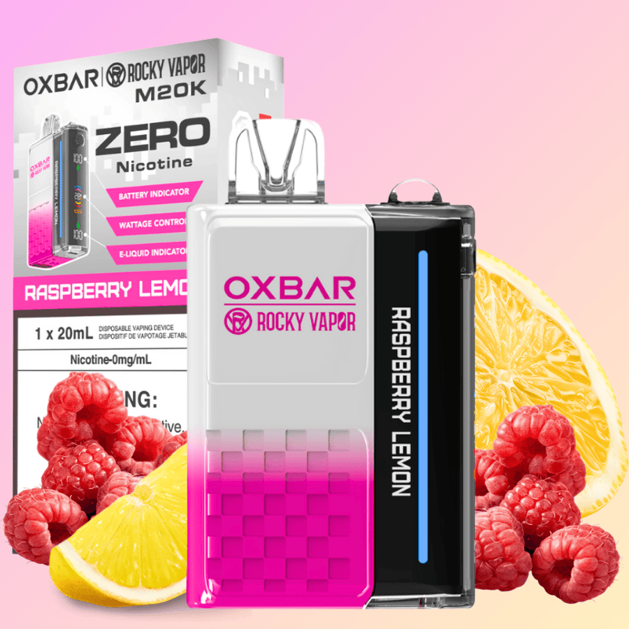 OXBAR M20K Disposable Vape - Raspberry Lemon 0mg NICOTINE FREE (0mg) Airdrie Vape SuperStore and Bong Shop Alberta Canada