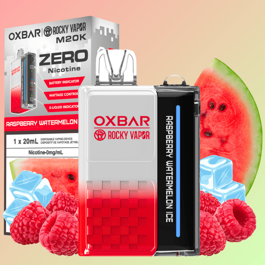 OXBAR M20K Disposable Vape - Raspberry Watermelon Ice 0mg NICOTINE FREE (0mg) Airdrie Vape SuperStore and Bong Shop Alberta Canada