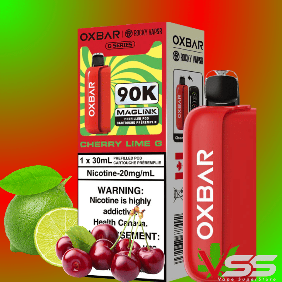 Oxbar Maglink 90K Closed Pods-Cherry Lime G Airdrie Vape SuperStore and Bong Shop Alberta Canada