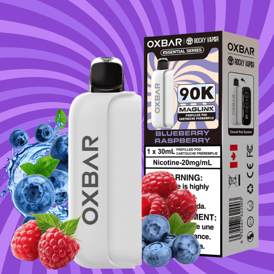 Oxbar Maglink 90K Closed Pods-Essential Blueberry Raspberry Airdrie Vape SuperStore and Bong Shop Alberta Canada