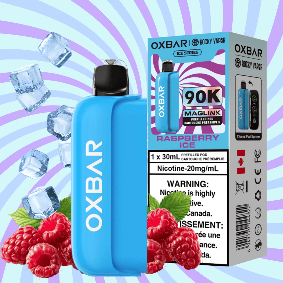 Oxbar Maglink 90K Closed Pods-Raspberry Ice Airdrie Vape SuperStore and Bong Shop Alberta Canada