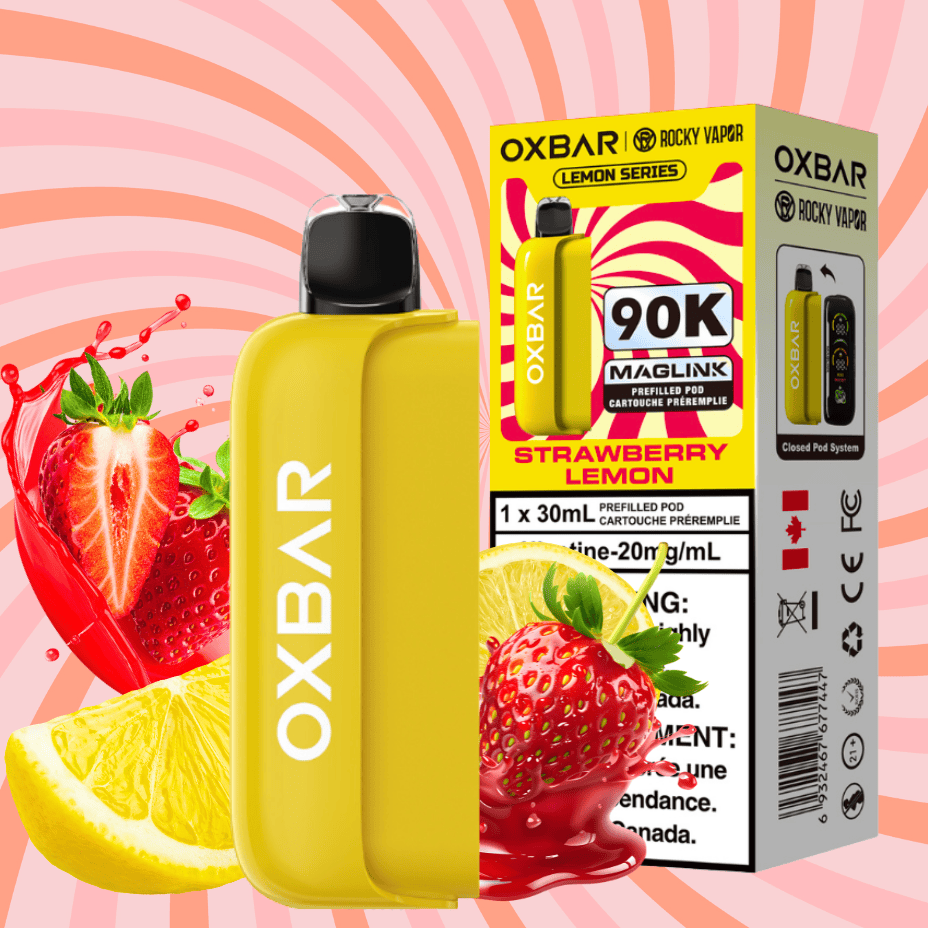 Oxbar Maglink 90K Closed Pods-Strawberry Lemon Airdrie Vape SuperStore and Bong Shop Alberta Canada