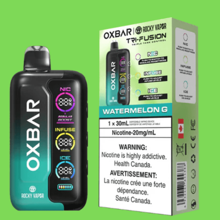 Oxbar Tri-Fusion 45k Disposable Vape-Watermelon G 45000 Puffs / 20mg Airdrie Vape SuperStore and Bong Shop Alberta Canada