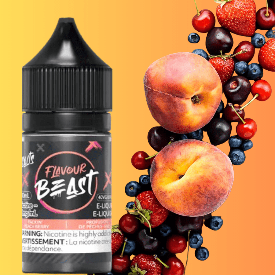 Packin' Peach Berry Salts by Flavour Beast E-Liquid 30ml / 20mg Airdrie Vape SuperStore and Bong Shop Alberta Canada