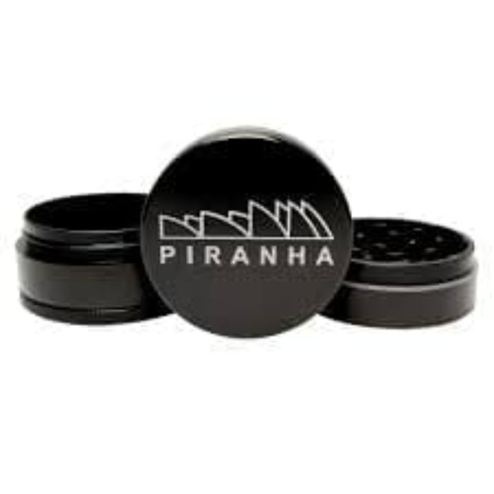 Piranha Grinder 4-Piece Pollinator 2.2" Black Airdrie Vape SuperStore and Bong Shop Alberta Canada