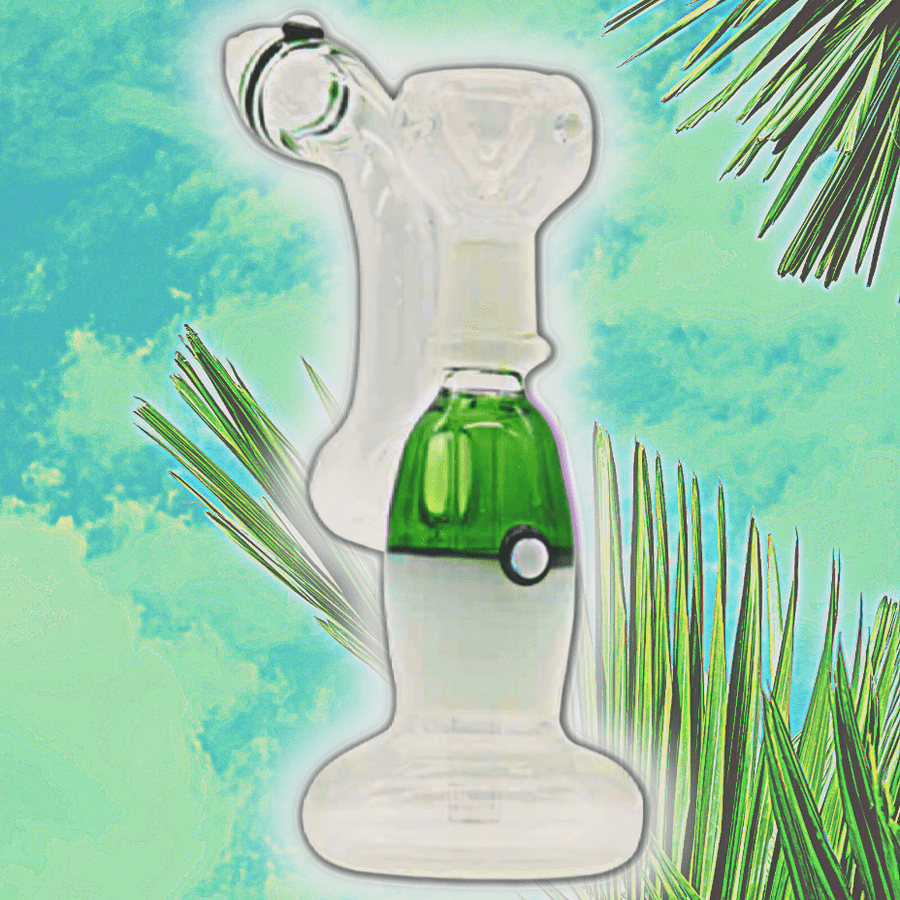 Pokeball Style Glass Bong w/ Straight Perc 6" Green Airdrie Vape SuperStore and Bong Shop Alberta Canada
