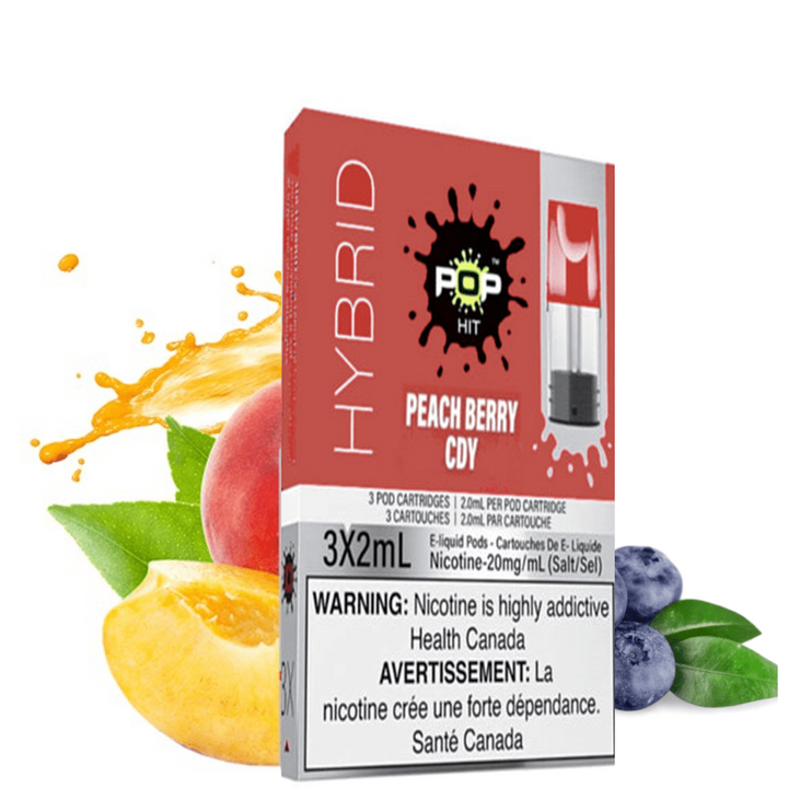 POP Hit Hybrid Pods-Peach Berry CDY (S-Compatible) 20mg Airdrie Vape SuperStore and Bong Shop Alberta Canada
