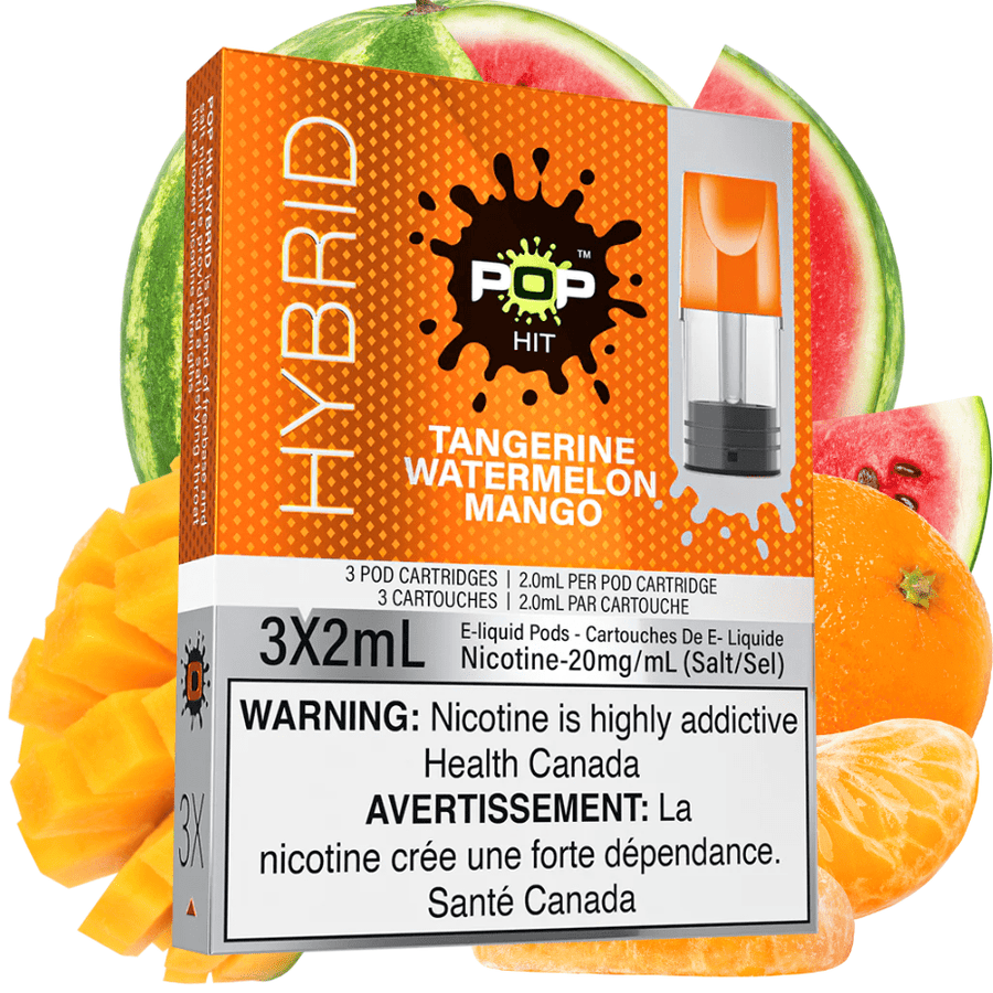POP Hit Hybrid Pods-Tangerine Watermelon Mango (S-Compatible) 20mg/Hybrid 50 Airdrie Vape SuperStore and Bong Shop Alberta Canada
