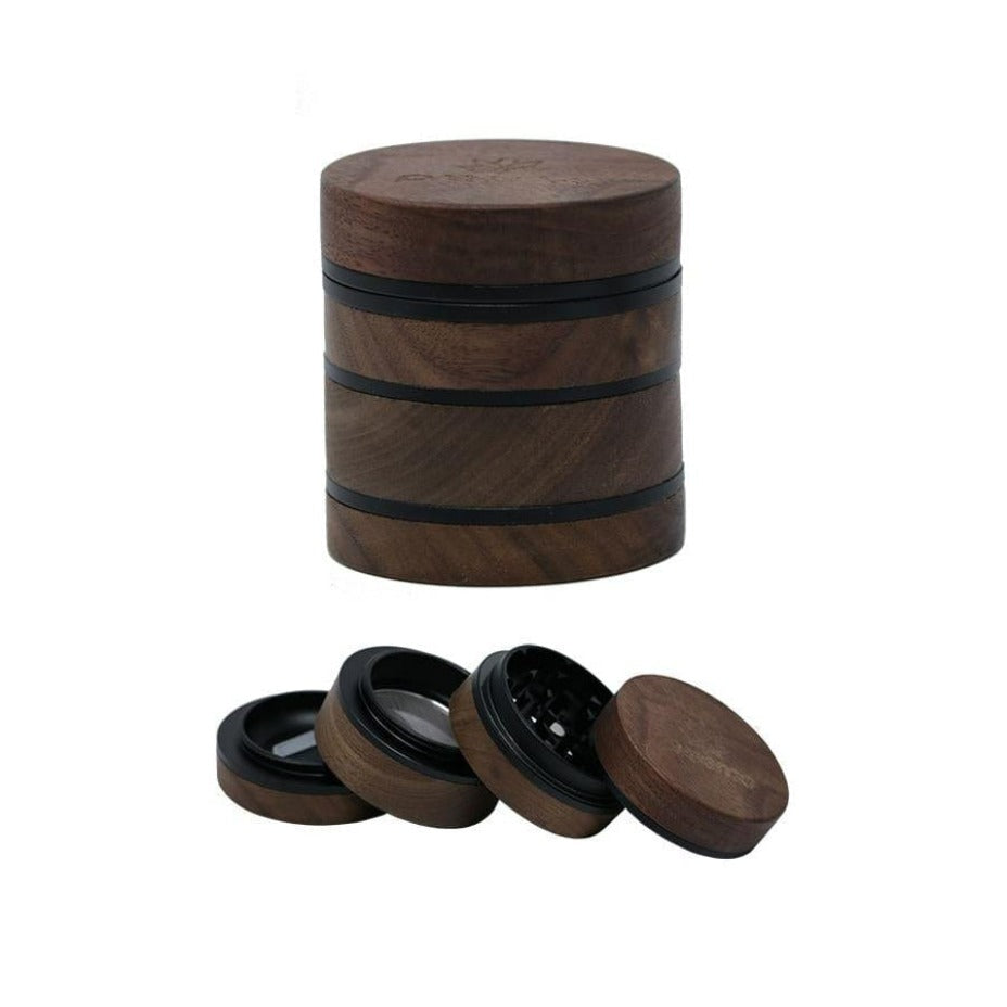 Preemo Wooden 4-piece Grinder Black Airdrie Vape SuperStore and Bong Shop Alberta Canada