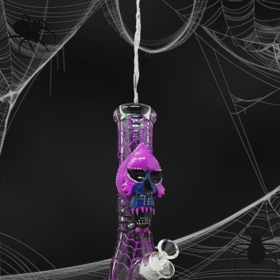 Nice Glass Venom Spider 3D Glow-in-the-Dark 7mm Beaker-13"