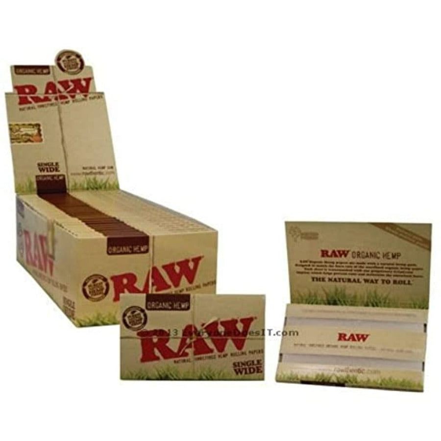 Raw Organic Unbleached Single Wide Double Window Rolling Papers Airdrie Vape SuperStore and Bong Shop Alberta Canada