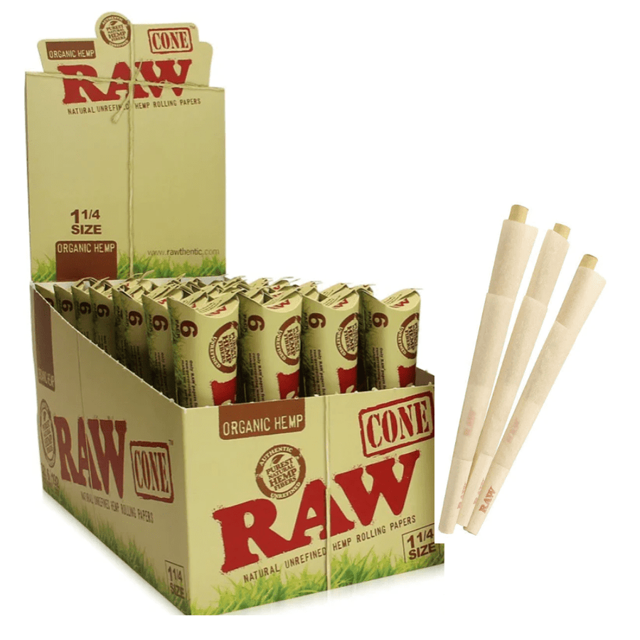 Raw RAW Pre-Rolled Cones Organic Hemp-1 1/4" RAW Pre-Rolled Cones Organic Hemp-1 1/4"-Airdrie Vape SuperStore Alberta