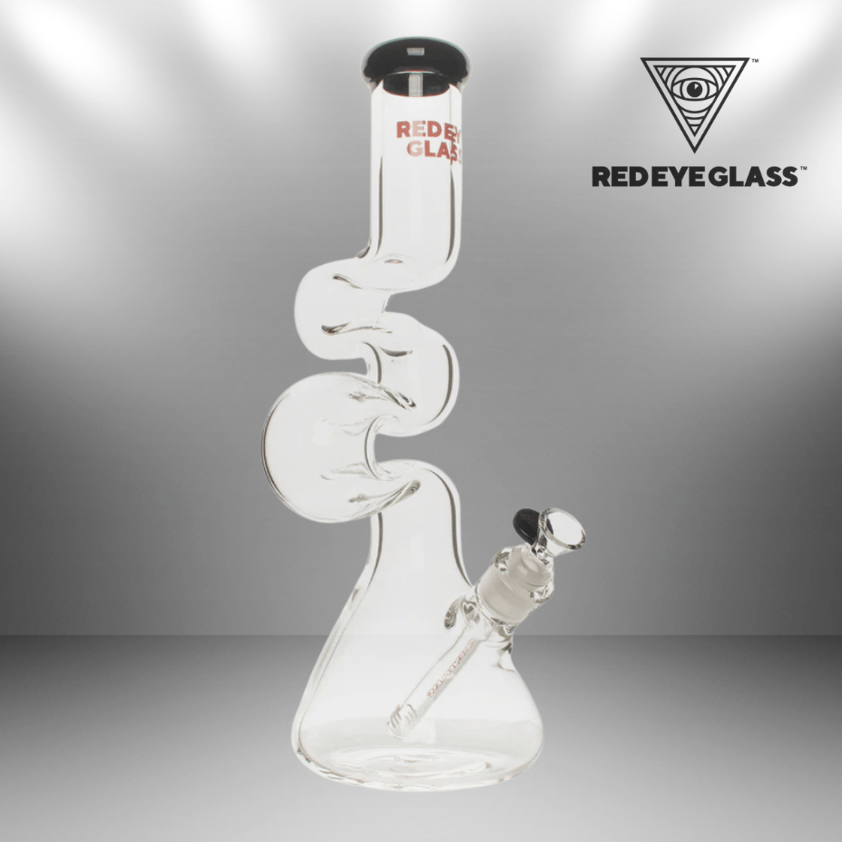 Red Eye Glass 7mm Loop-D-Loop 2-Arm Zong 16" Black Airdrie Vape SuperStore and Bong Shop Alberta Canada