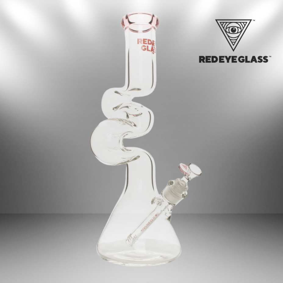 Red Eye Glass 7mm Loop-D-Loop 2-Arm Zong 16" Pink Airdrie Vape SuperStore and Bong Shop Alberta Canada