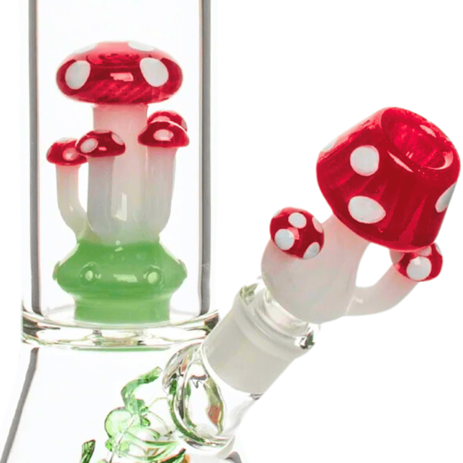 Red Eye Glass Amanita Dual Chamber Beaker 12" 12" / Red Airdrie Vape SuperStore and Bong Shop Alberta Canada