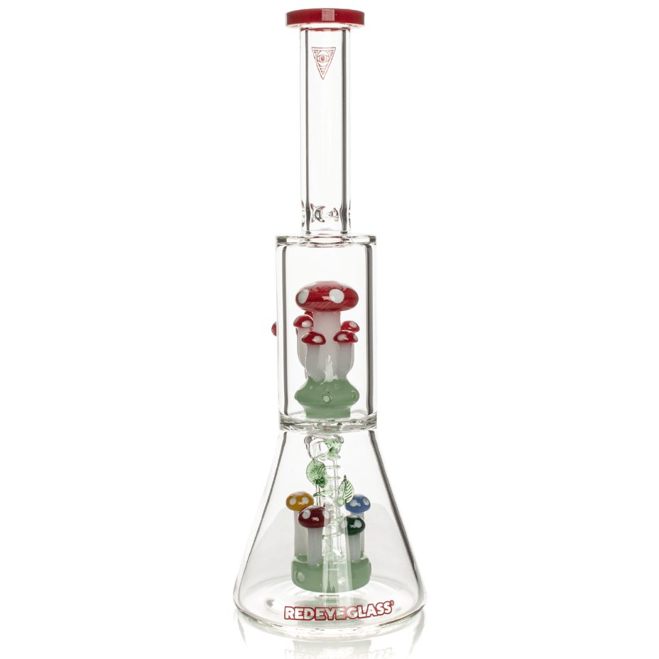 Red Eye Glass Amanita Dual Chamber Beaker 12" 12" / Red Airdrie Vape SuperStore and Bong Shop Alberta Canada