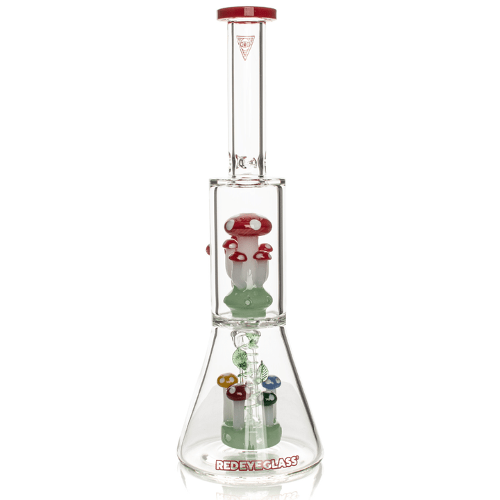 Red Eye Glass Amanita Dual Chamber Beaker 12" 12" / Red Airdrie Vape SuperStore and Bong Shop Alberta Canada