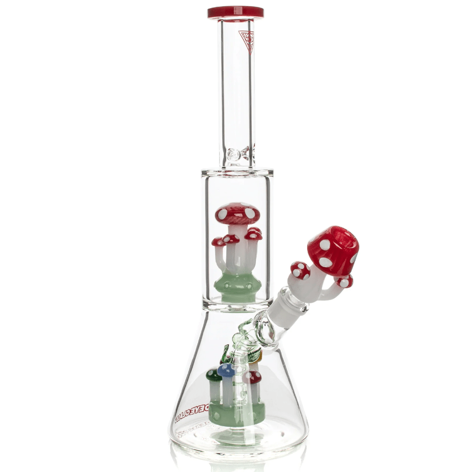 Red Eye Glass Amanita Dual Chamber Beaker 12" 12" / Red Airdrie Vape SuperStore and Bong Shop Alberta Canada