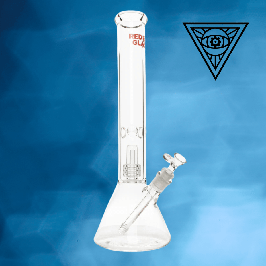 Red Eye Glass Dual Chamber 7mm Matrix Perc Beaker Bong 16" Airdrie Vape SuperStore and Bong Shop Alberta Canada