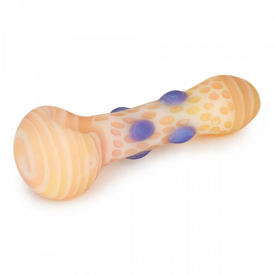 Red Eye Glass Frosted Colour Dots Hand Pipe-4.5" 4.5" / Orange Airdrie Vape SuperStore and Bong Shop Alberta Canada