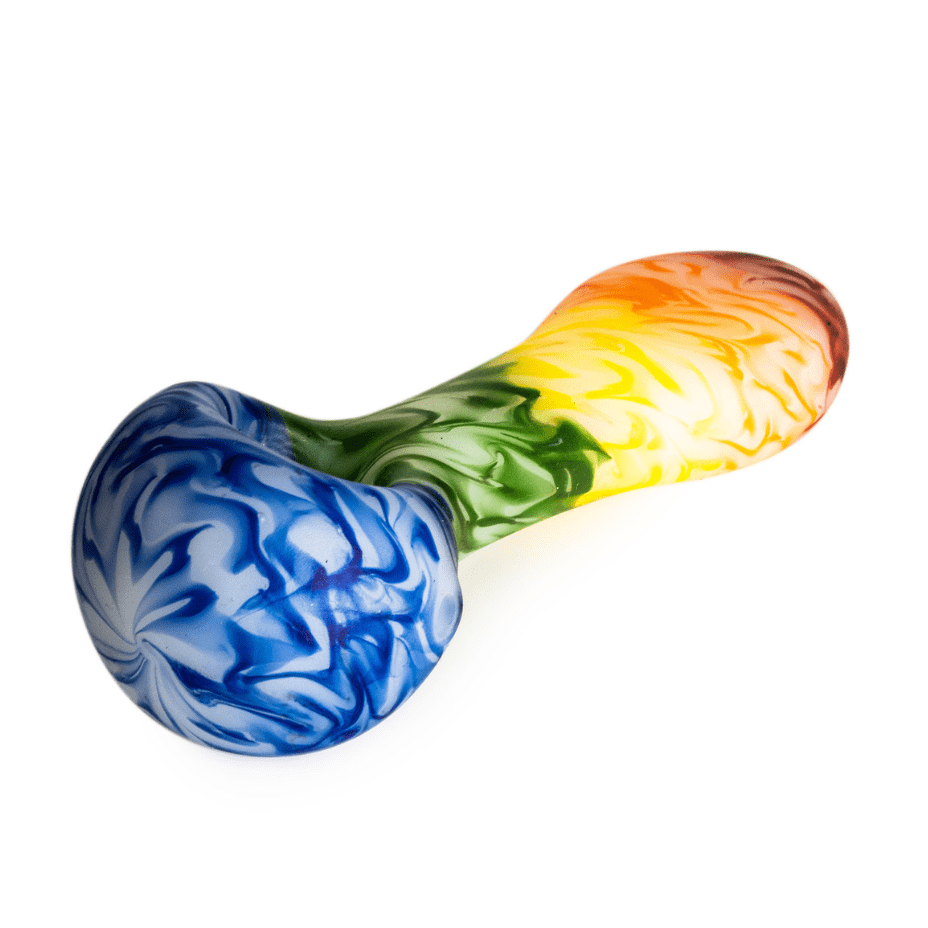 Red Eye Glass Frosted Rainbow Spoon Hand Pipe-4.5" Airdrie Vape SuperStore and Bong Shop Alberta Canada