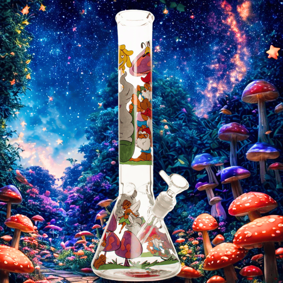 Red Eye Glass Knotty Gnomes Beaker Bong 15" Airdrie Vape SuperStore and Bong Shop Alberta Canada