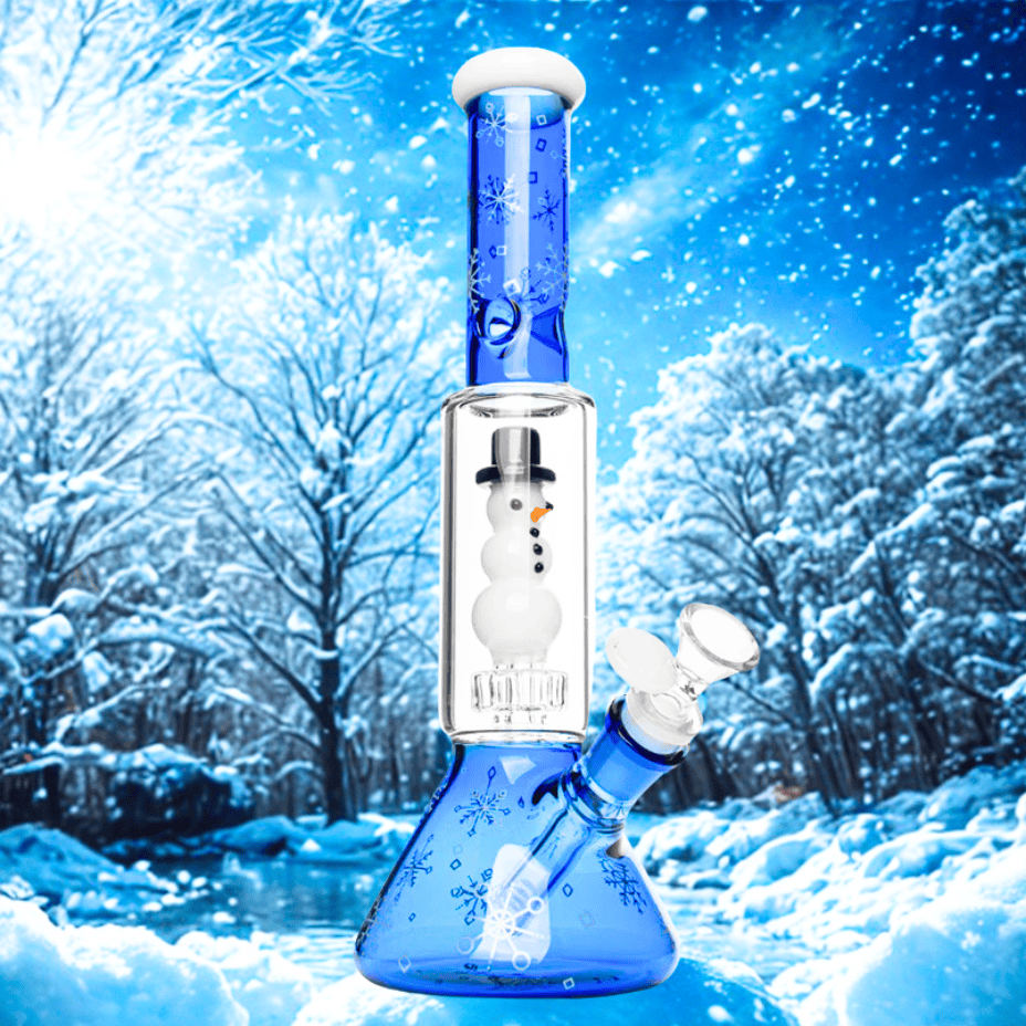 Red Eye Glass Snowman Dual Chamber Beaker Bong 12" Airdrie Vape SuperStore and Bong Shop Alberta Canada