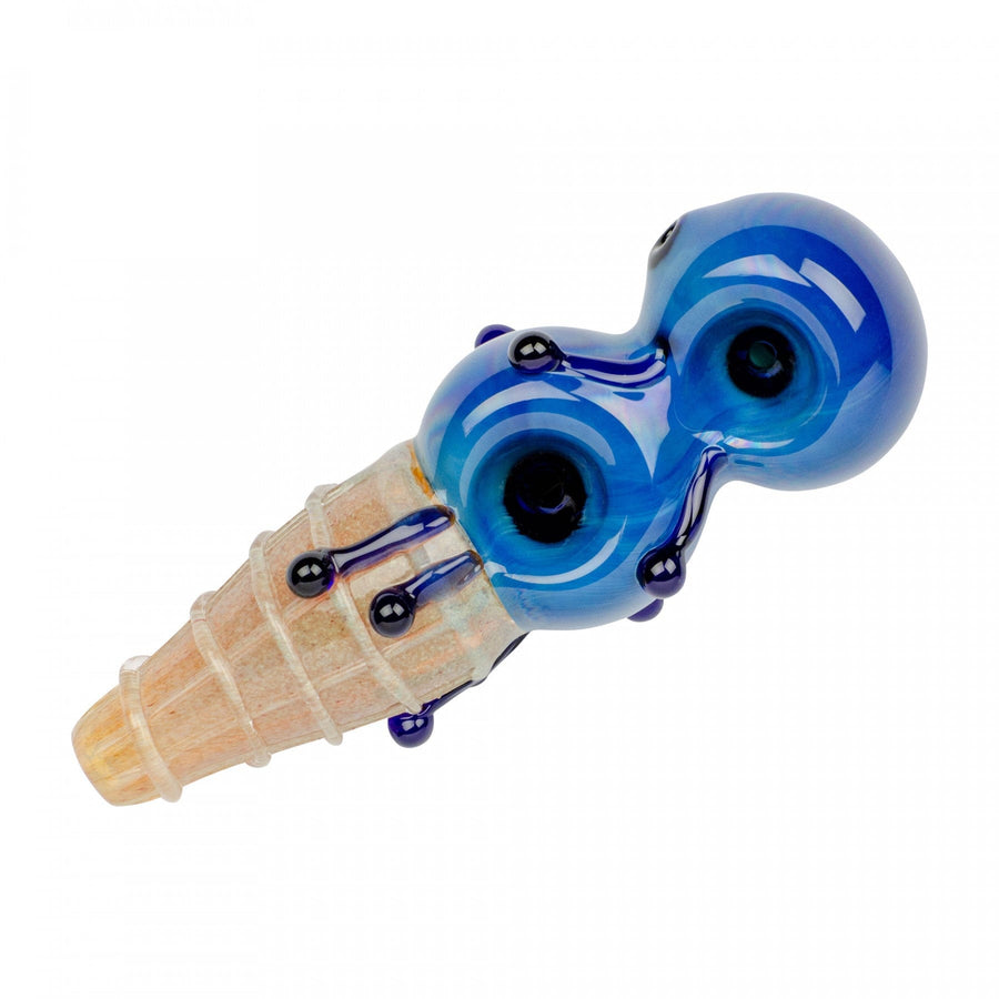 Red Eye Glass Two Scoop Hand Pipe with 2 Bowls 5 in / Blueberry Airdrie Vape SuperStore and Bong Shop Alberta Canada