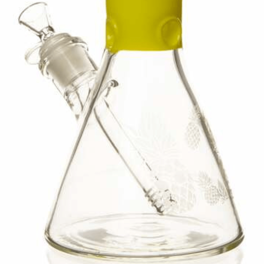 Retro Glass 7mm Frosted Pineapple Beaker 14" 14" / Yellow Airdrie Vape SuperStore and Bong Shop Alberta Canada