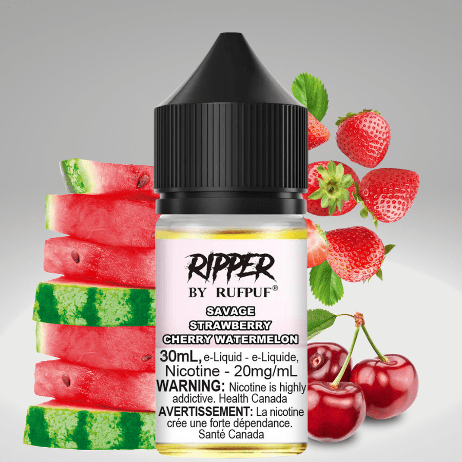 Ripper Rufpuf Salt-Savage Strawberry Cherry Watermelon 30ml / 10mg Airdrie Vape SuperStore and Bong Shop Alberta Canada