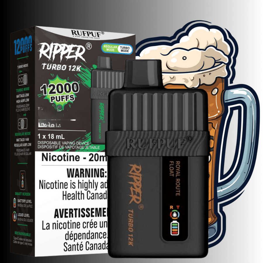 Ripper Turbo 12K Disposable Vape-Royal Route Float 12000 Puffs / 20mg Airdrie Vape SuperStore and Bong Shop Alberta Canada
