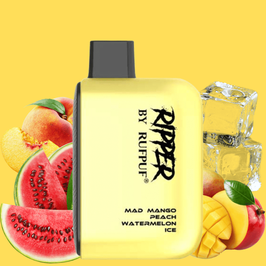 RufPuf Ripper 6000 Disposable Vape-Mad Mango Peach Watermelon Ice 6000 Puffs / 20mg Airdrie Vape SuperStore and Bong Shop Alberta Canada