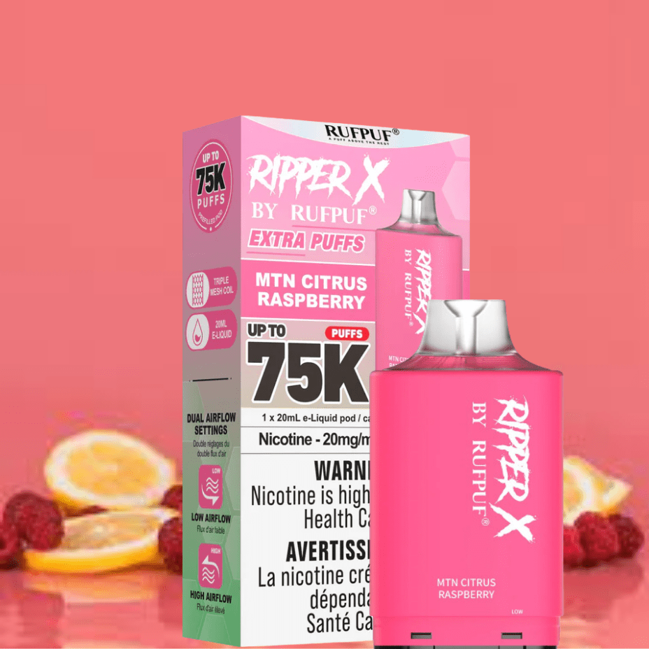 RufPuf Ripper X 75K Turbo Pod - MTN Citrus Raspberry Airdrie Vape SuperStore and Bong Shop Alberta Canada