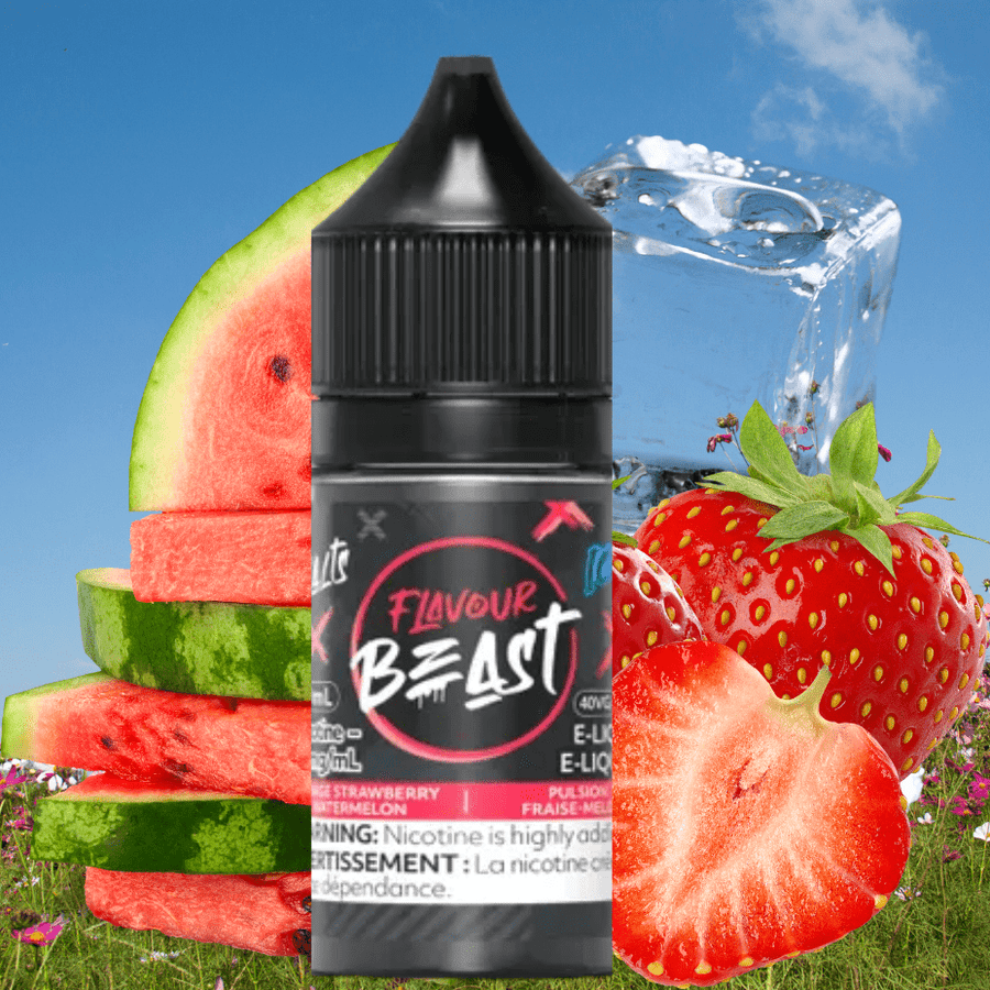 Savage Strawberry Watermelon Iced Salts by Flavour Beast E-Liquid 30ml / 20mg Airdrie Vape SuperStore and Bong Shop Alberta Canada