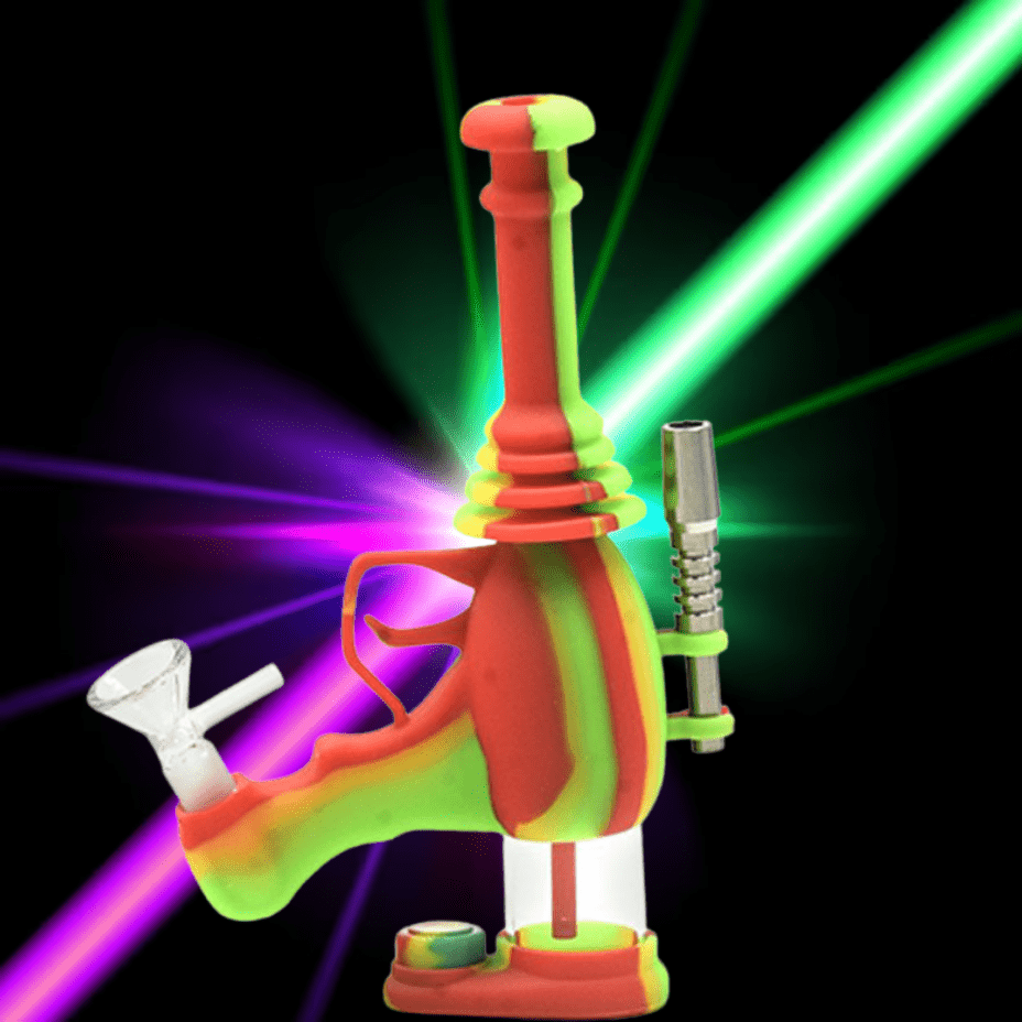 Silicone Bong Laser Gun Water Pipe 8.5" 8.5" Airdrie Vape SuperStore and Bong Shop Alberta Canada