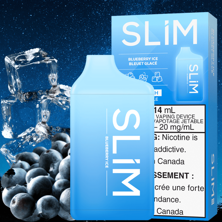 Slim 7500 Rechargeable Disposable Vape-Blueberry Ice 7500 Puffs / 20mg Airdrie Vape SuperStore and Bong Shop Alberta Canada