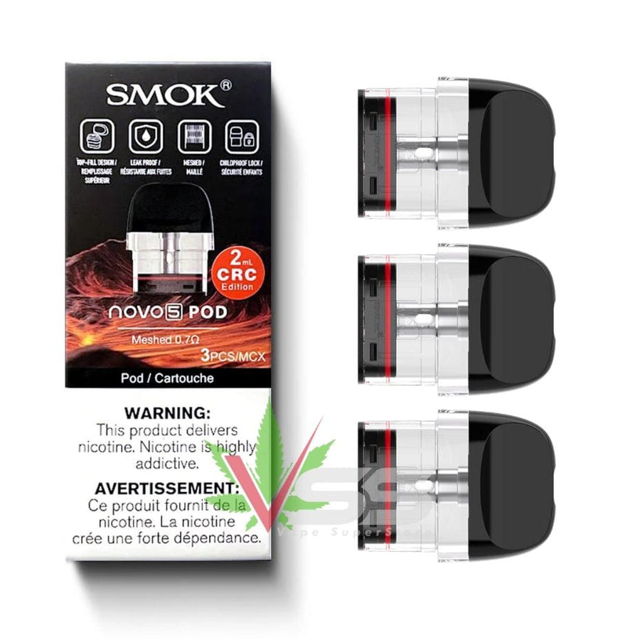 Smok Novo 5 Replacement Pods (3 Pack) 0.7Ω 2mL (MTL) Airdrie Vape SuperStore and Bong Shop Alberta Canada