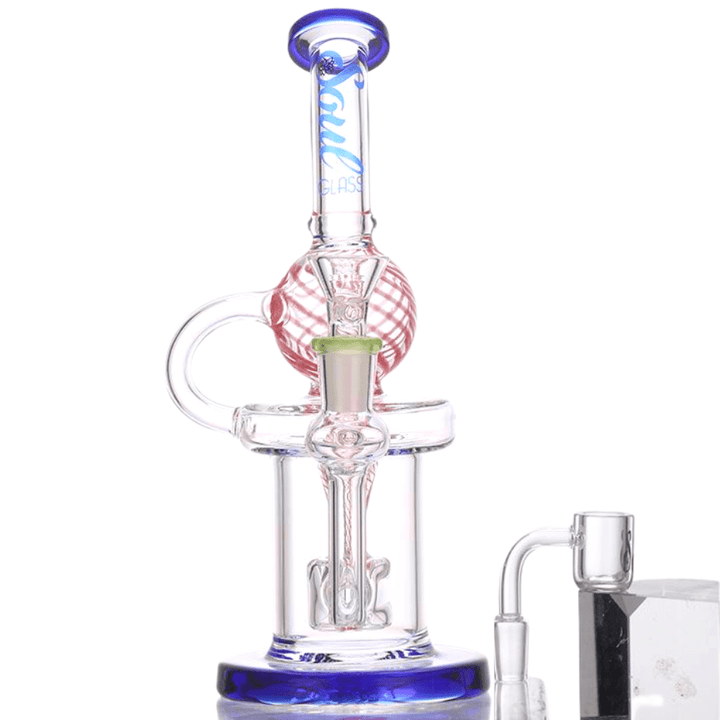 Soul Glass 2in1 Recycler w/ Drum Perc 9" Blue Airdrie Vape SuperStore and Bong Shop Alberta Canada