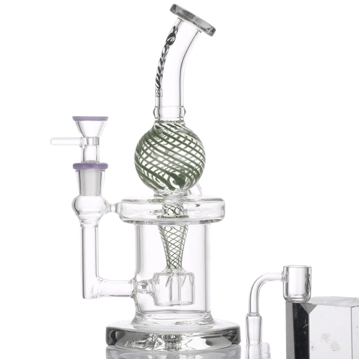 Soul Glass 2in1 Recycler w/ Drum Perc 9" Transparent Black Airdrie Vape SuperStore and Bong Shop Alberta Canada
