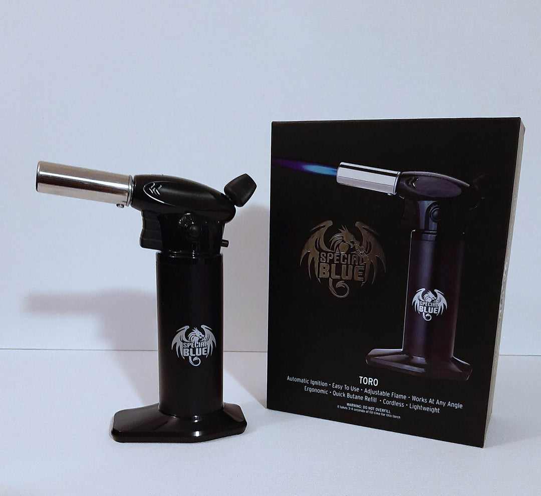 Special Blue Toro Butane Torch 7" / Black Airdrie Vape SuperStore and Bong Shop Alberta Canada